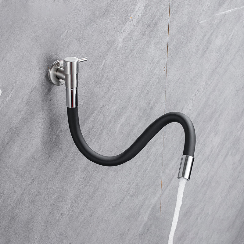Contemporary Wall-Mounted Bathroom Faucet with Stainless Steel Lever Handles