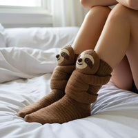 Cozy Hugging Animal Lounge Socks – Warm, Cute Character Socks, Unisex One Size Fits All