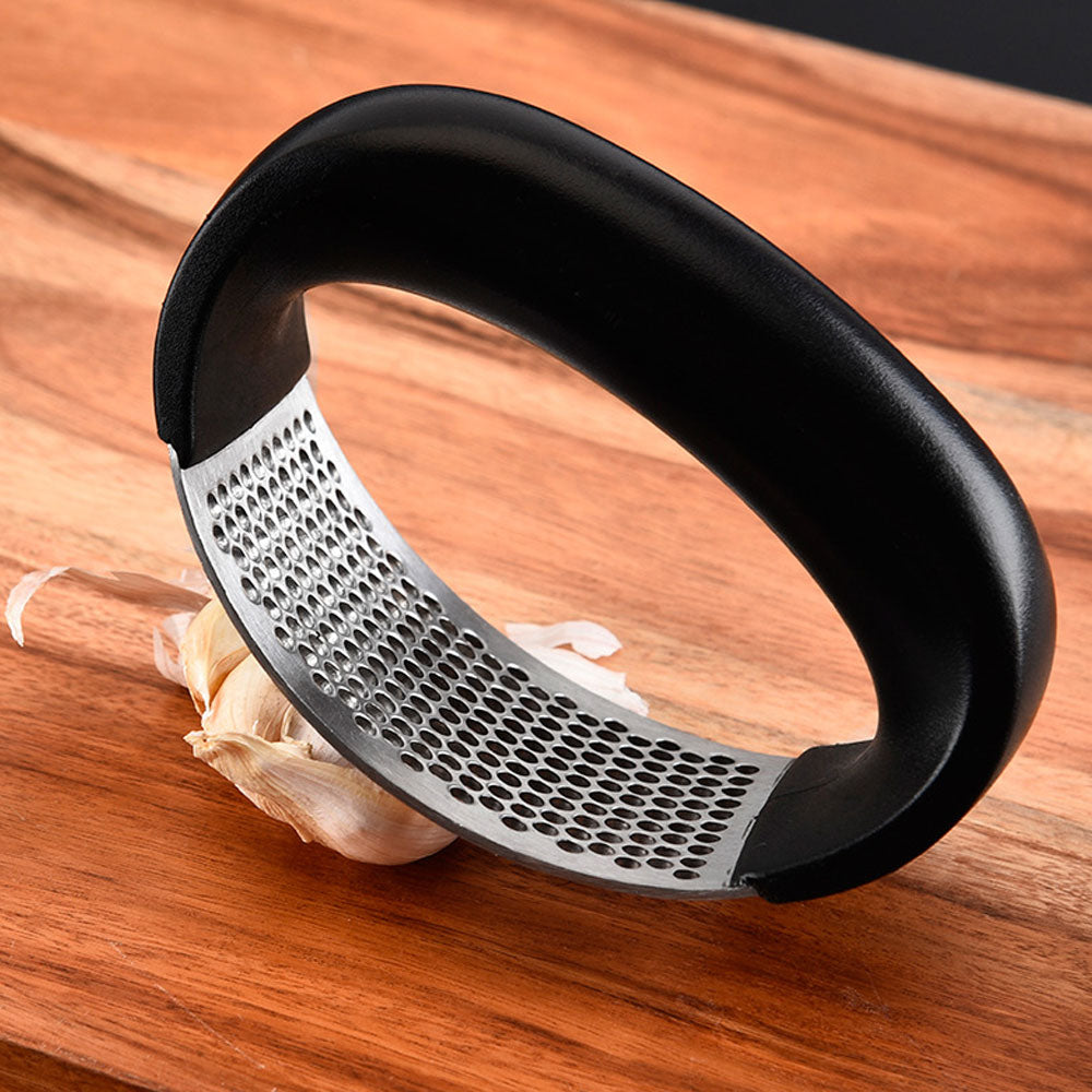 Curved Stainless Steel Garlic Press