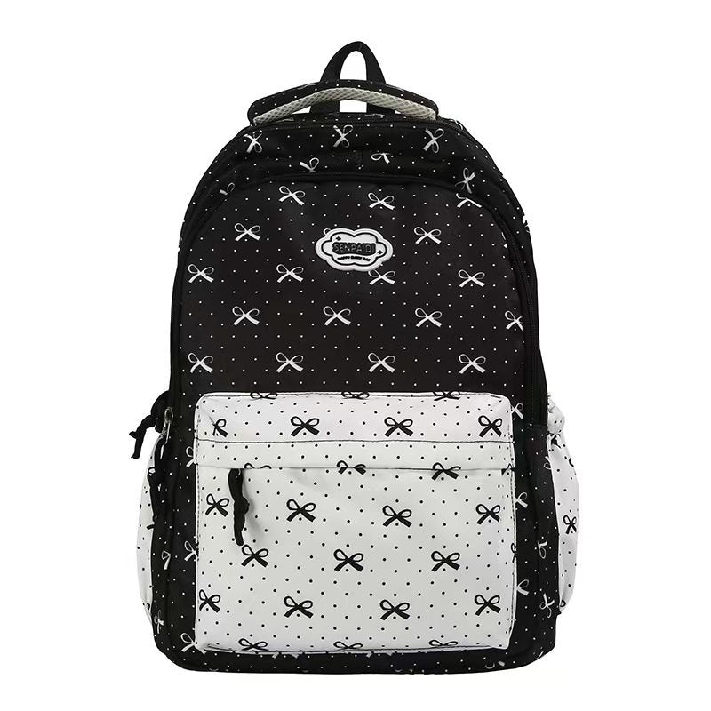 Cute Bow-Pattern School Backpack