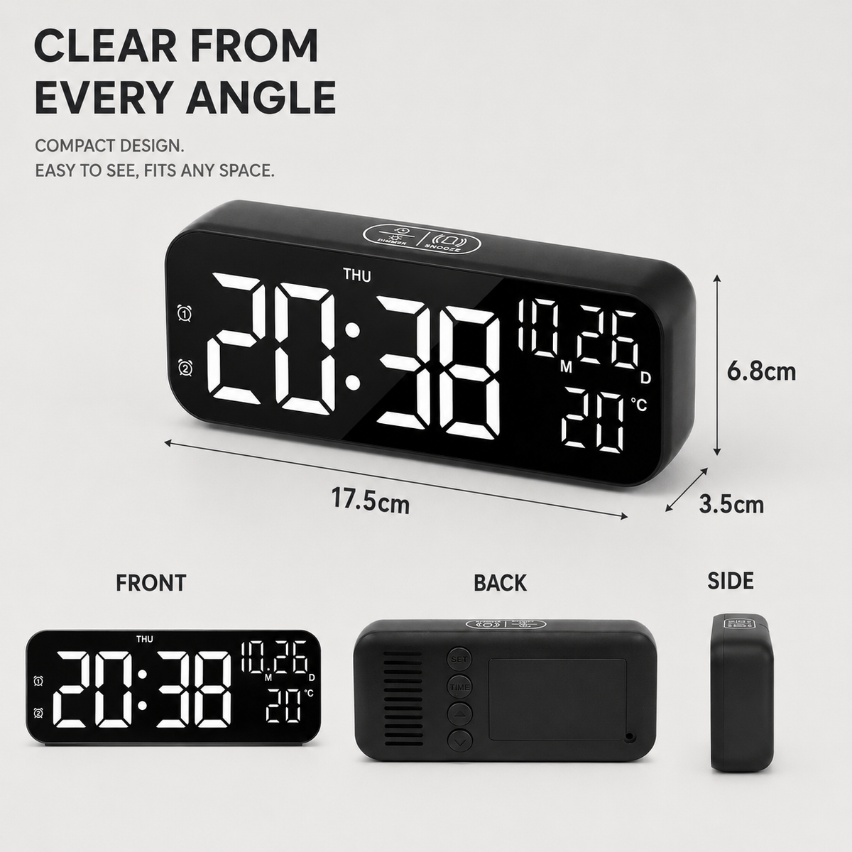 Digital LED Tabletop Clock