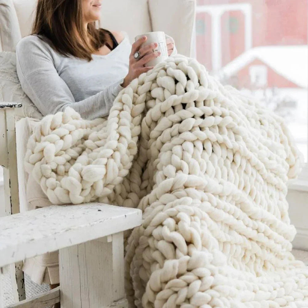 DIY Chunky XL 1000g Wool Yarn for Soft Blankets