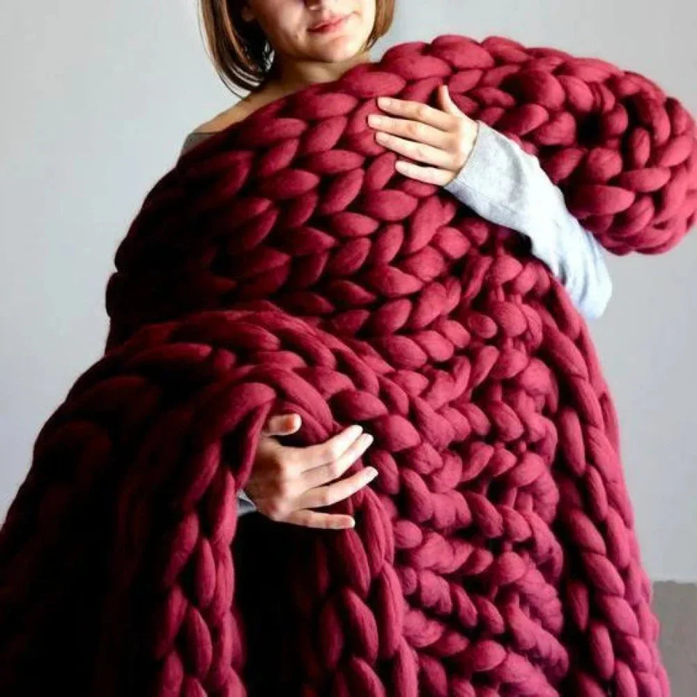 DIY Chunky XL 1000g Wool Yarn for Soft Blankets