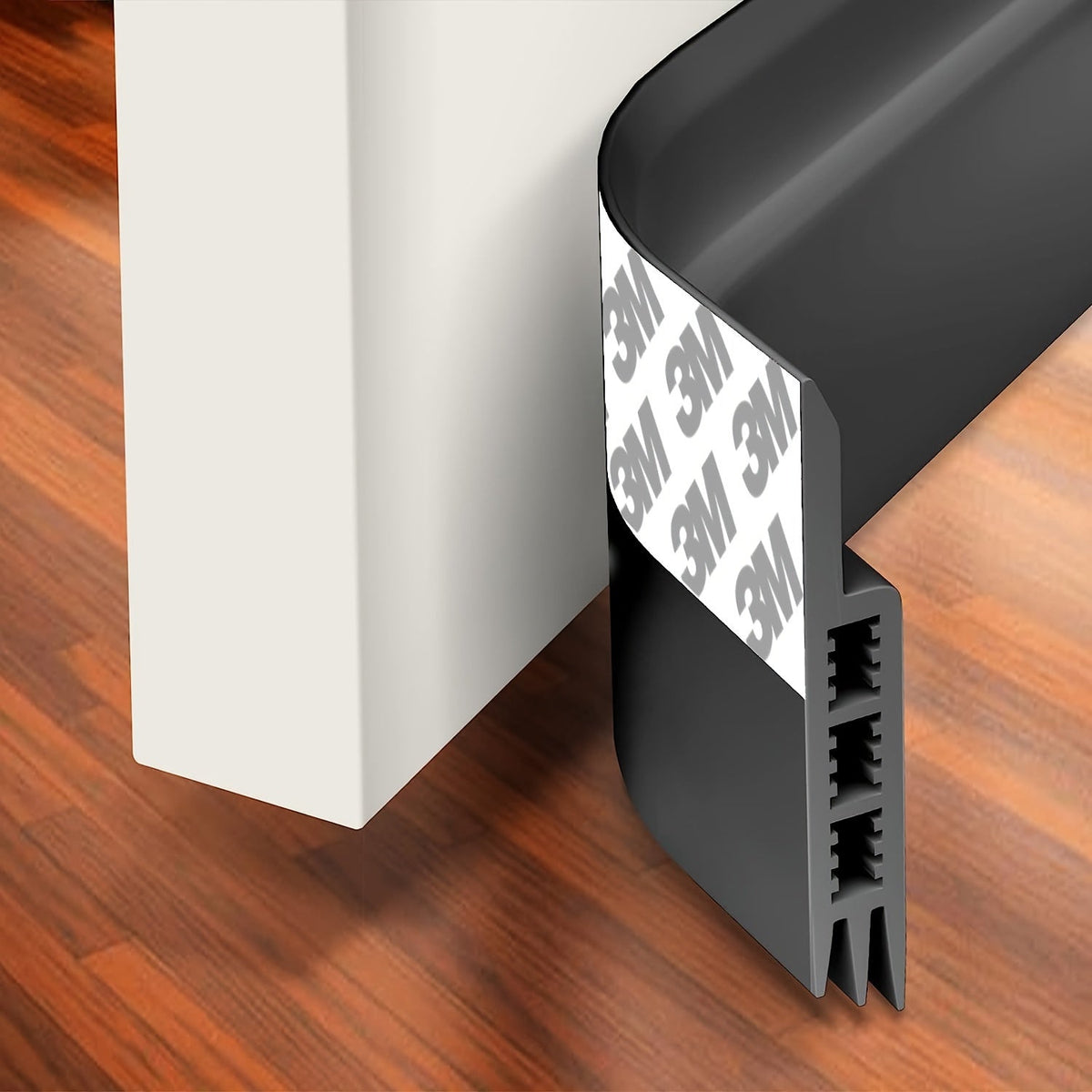 Door Draft Stopper - Silicone Door Sweep with Strong Adhesive and Soundproofing