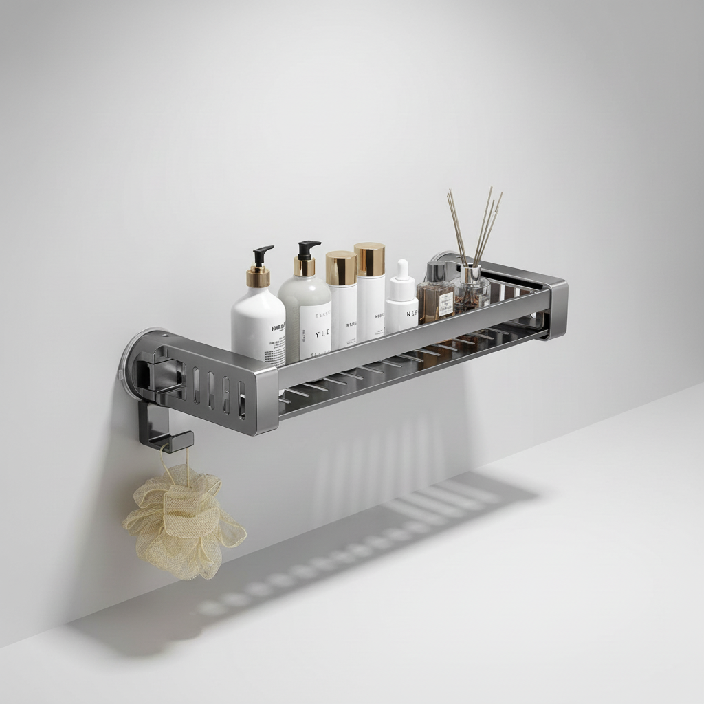 Drill-Free Hanging Bathroom Shelf