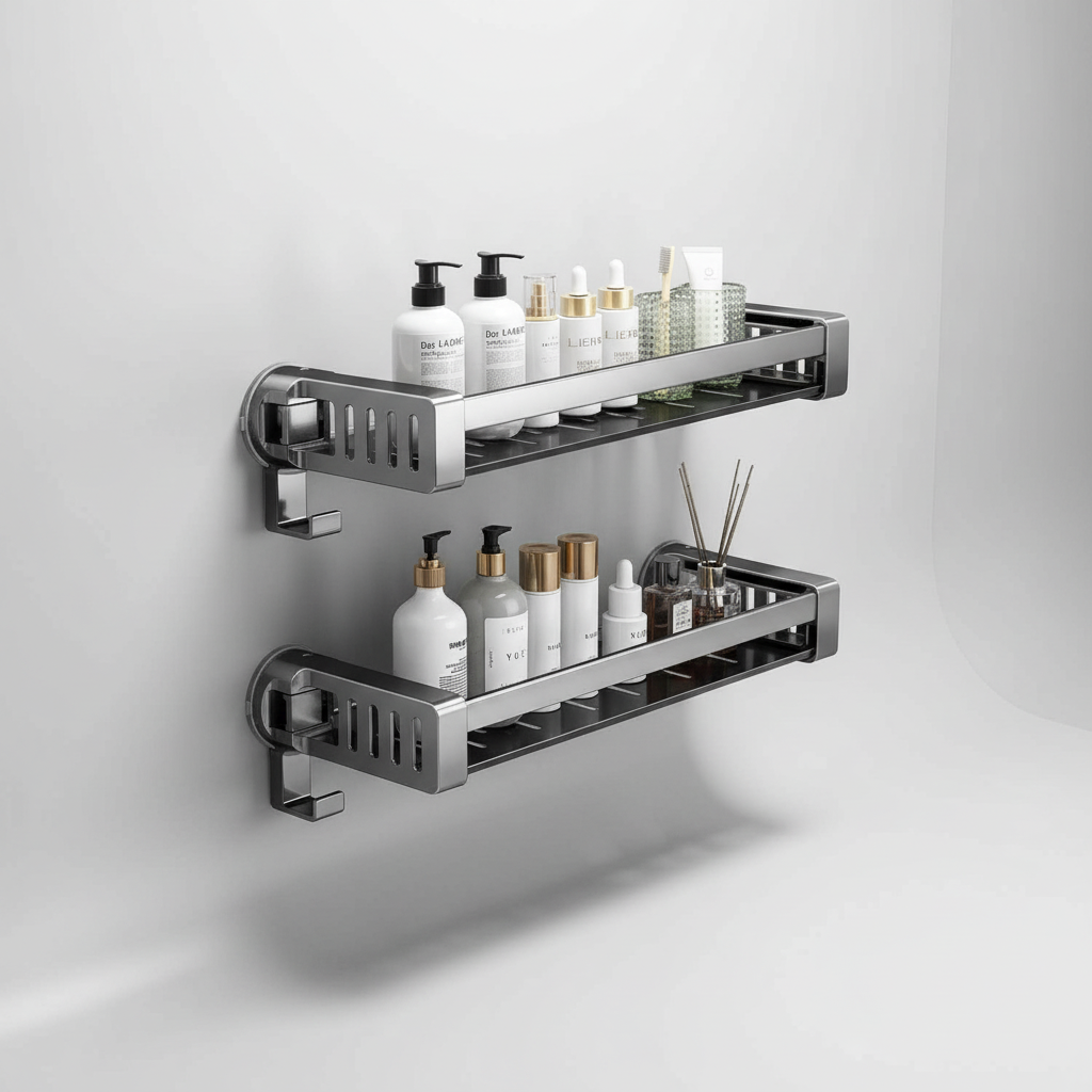 Drill-Free Hanging Bathroom Shelf