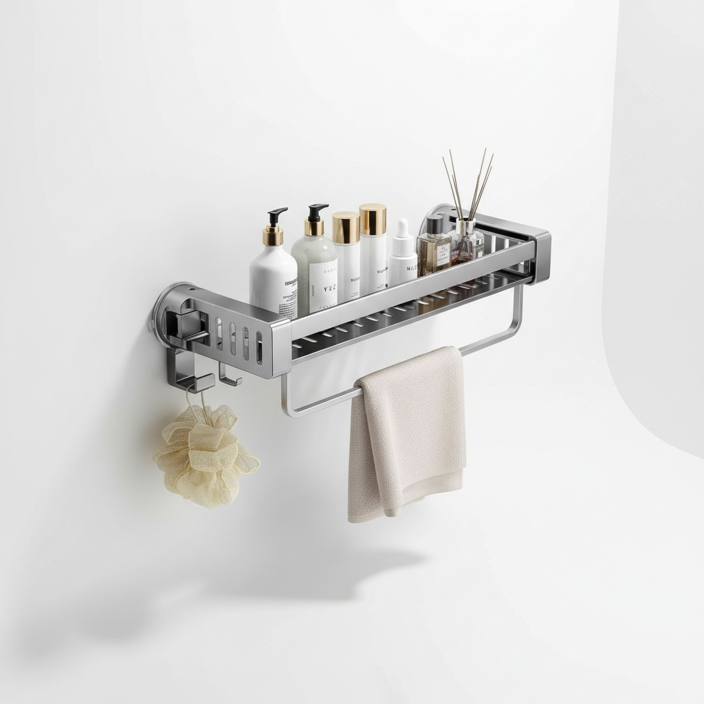 Drill-Free Hanging Bathroom Shelf