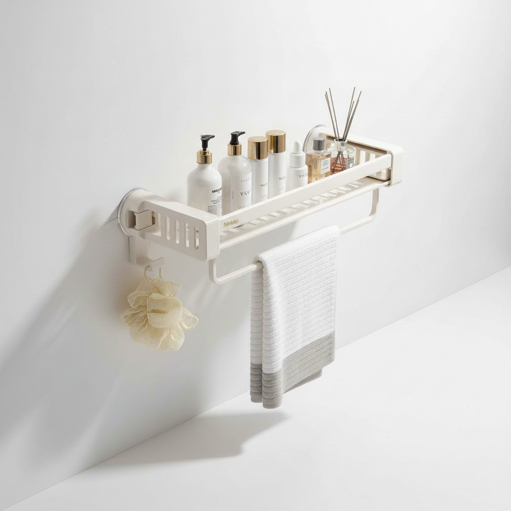 Drill-Free Hanging Bathroom Shelf