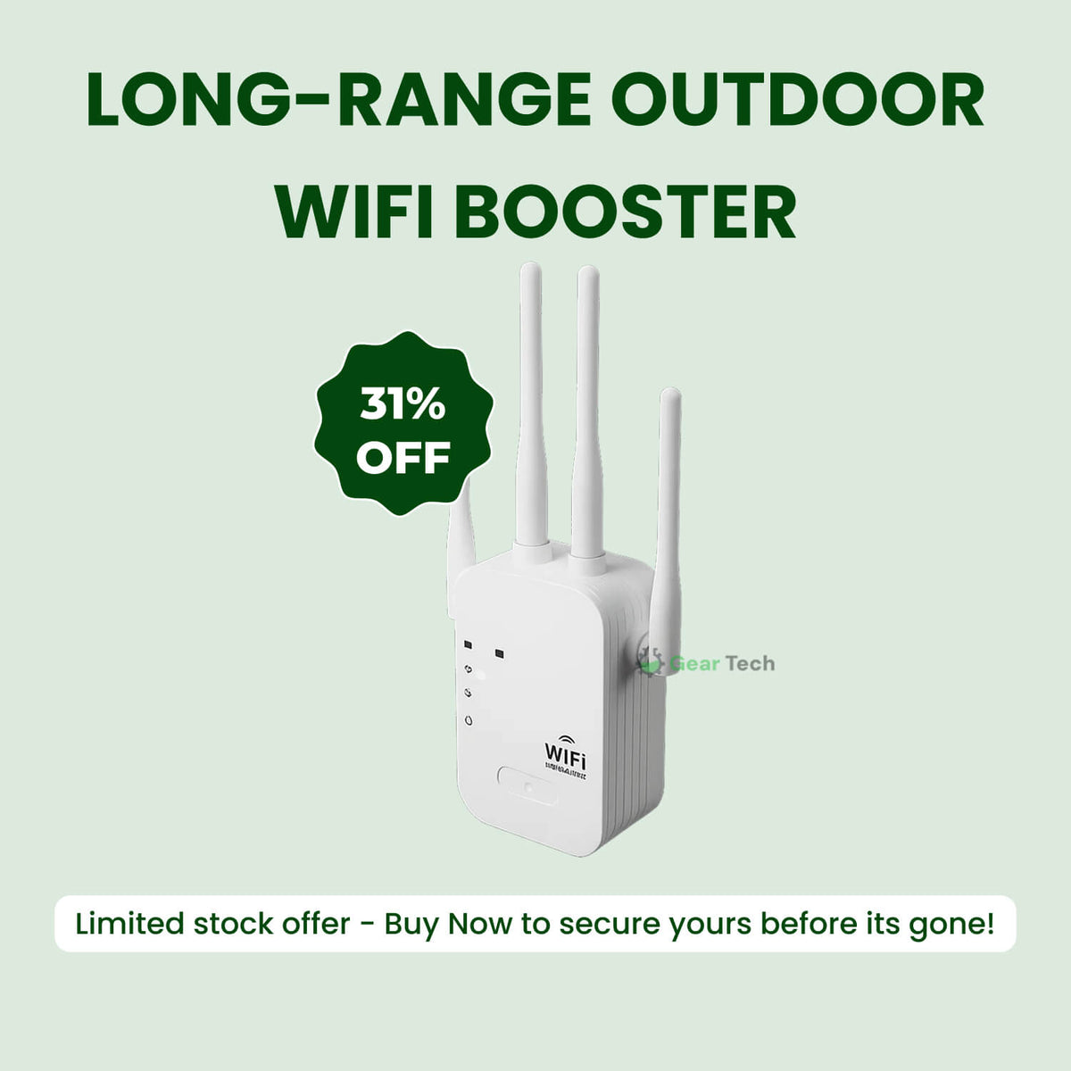 Dual-Band Long-Range Outdoor Wi-Fi Booster 1200Mbps