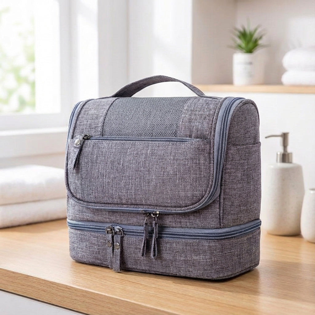 Dual-Compartment Travel Toiletry Bag - Optimally Organized