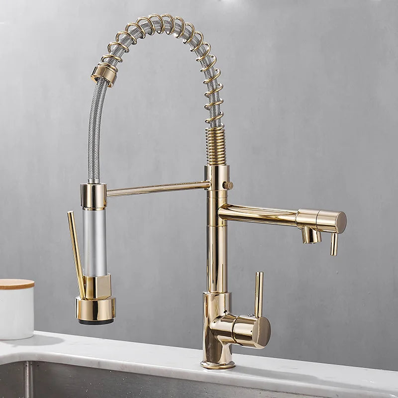 Dual-Flow Bronze Kitchen Faucet