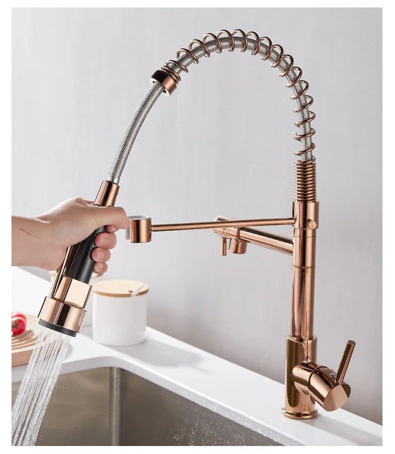 Dual-Flow Bronze Kitchen Faucet