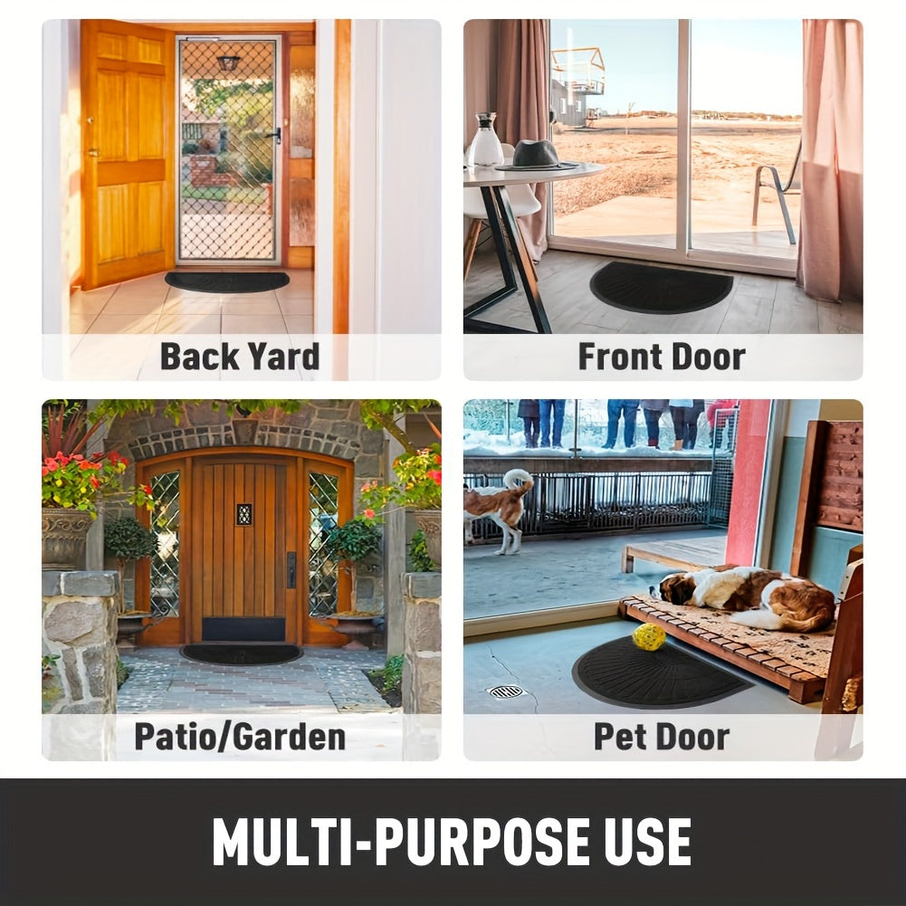 Durable Rubber Doormat - Half Round Design for Indoor and Outdoor