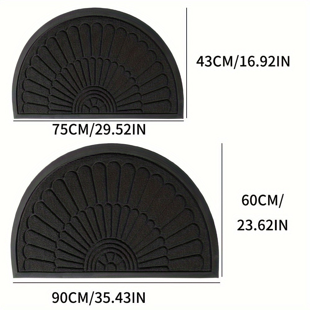 Durable Rubber Doormat - Half Round Design for Indoor and Outdoor