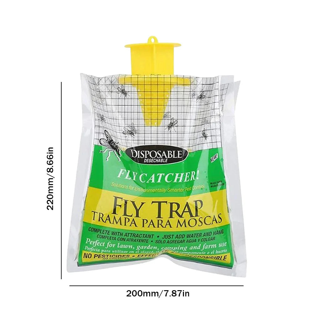 Eco-Friendly Disposable Outdoor Fly Trap with Bait