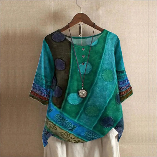 Elegant Round-Neck Blouse