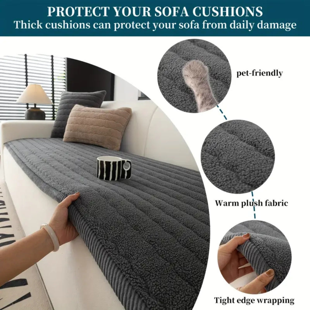 Elegant Thick Plush Sofa Cover