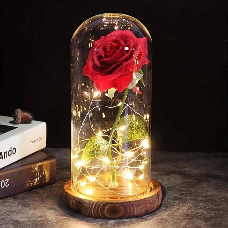 Eternal Rose in a Glass Dome – Timeless Elegance
