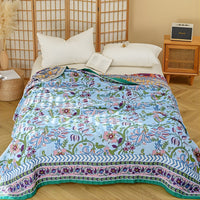 European Floral Reversible 100% Cotton Blanket