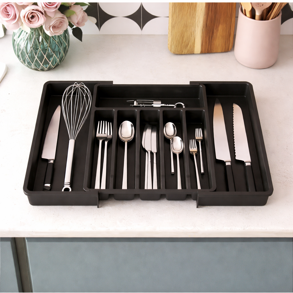 Expandable and Adjustable Kitchen Drawer Organizer