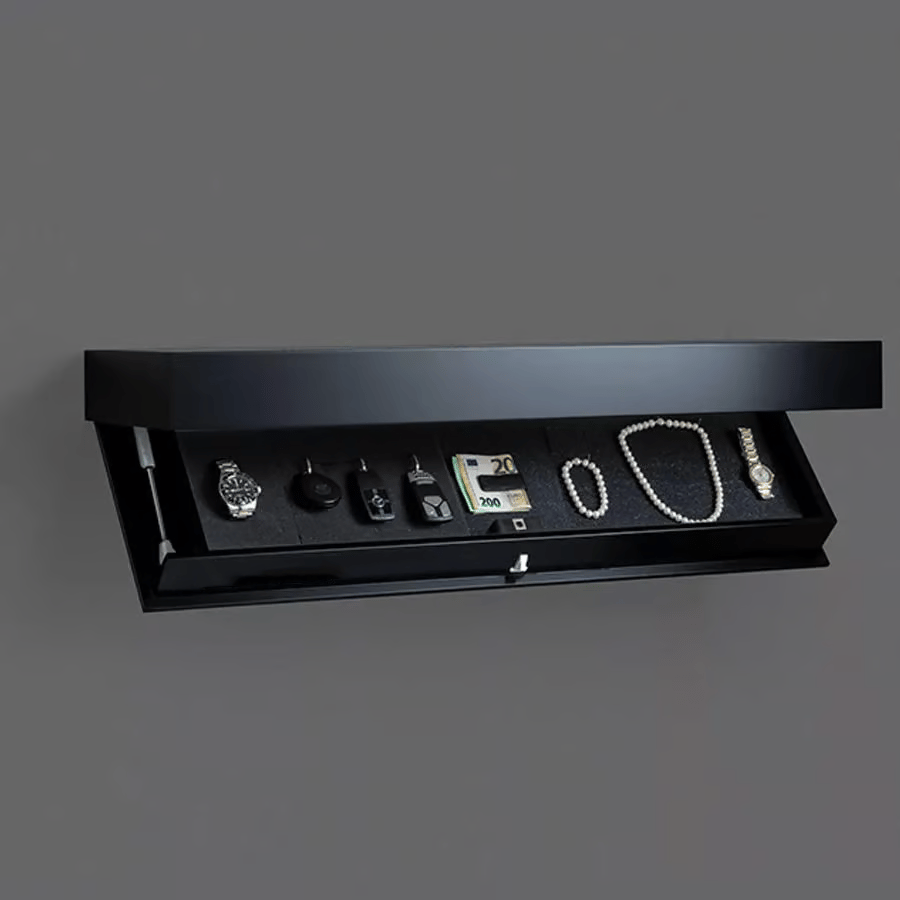 Floating Wall Shelf with Secret Compartment | Solid Wood | Hidden Storage