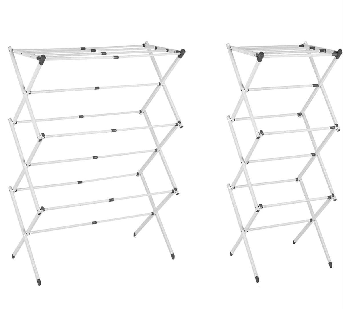 Foldable Multi-Bar Clothes Drying Rack in Iron and PP Plastic for Indoor and Outdoor Use