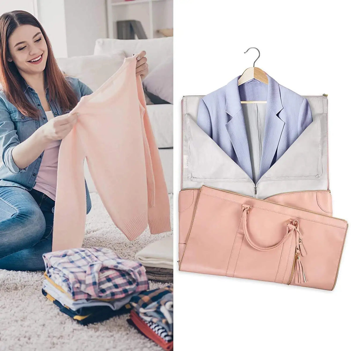Foldable Multi-Compartment Travel Carry-On Bag