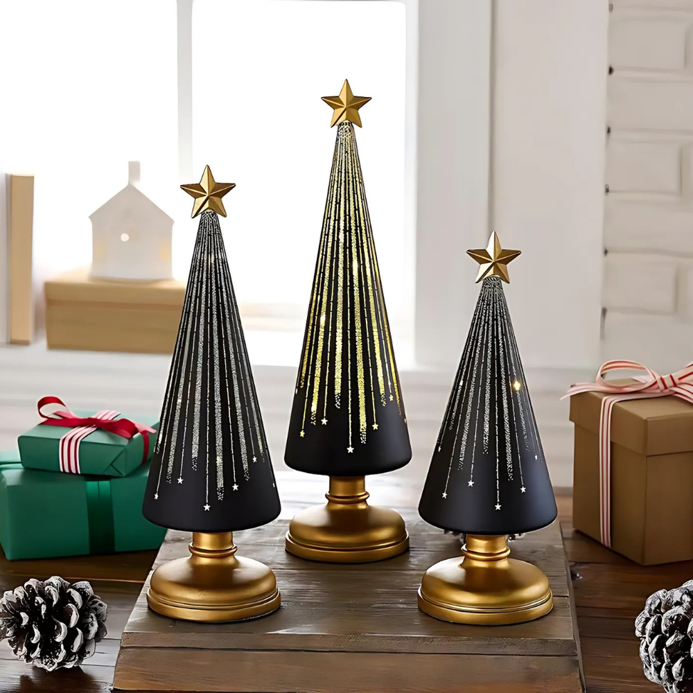 Glowing Glass LED Christmas Trees