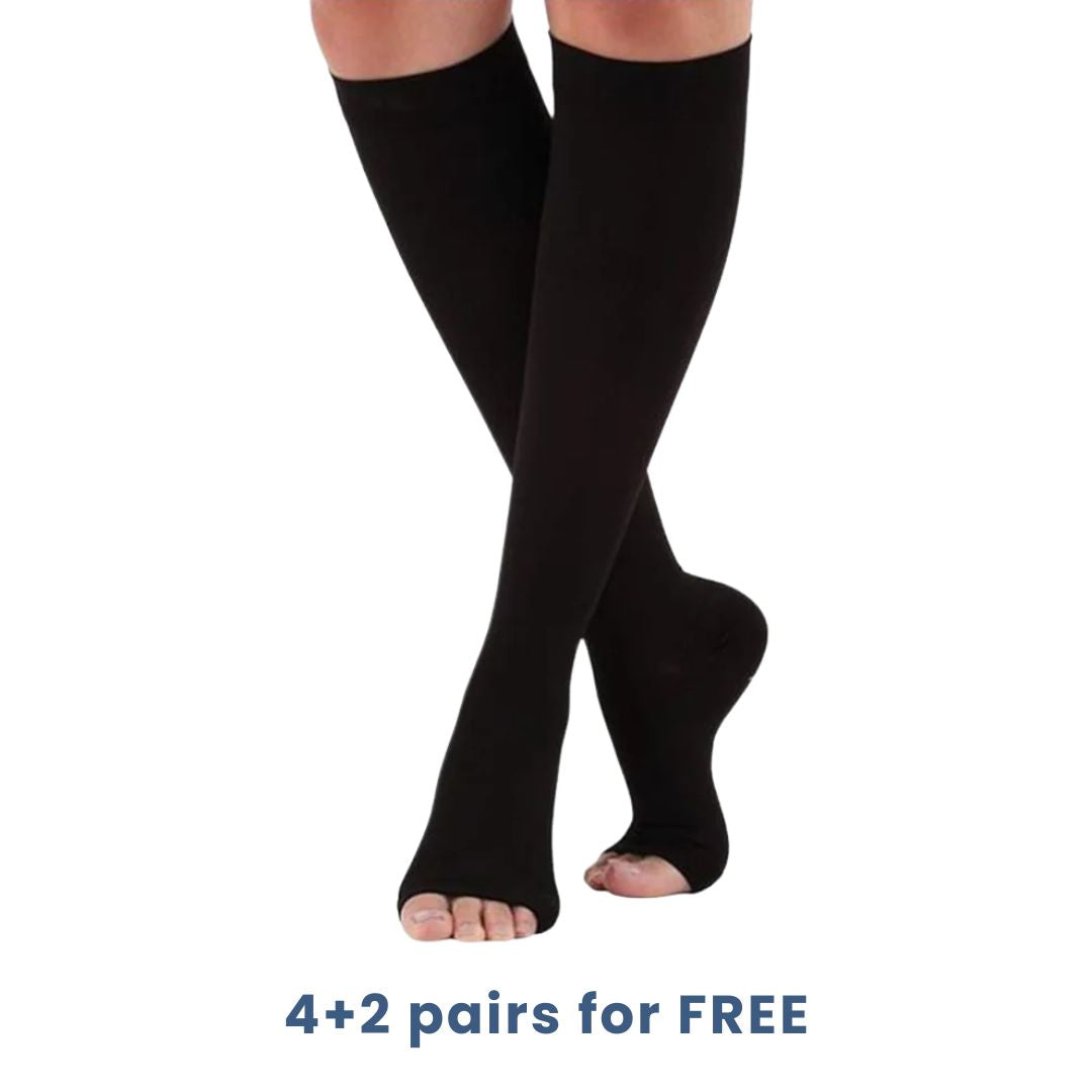 Graduated Compression Socks – Open-Toe Support for Better Blood Circulation