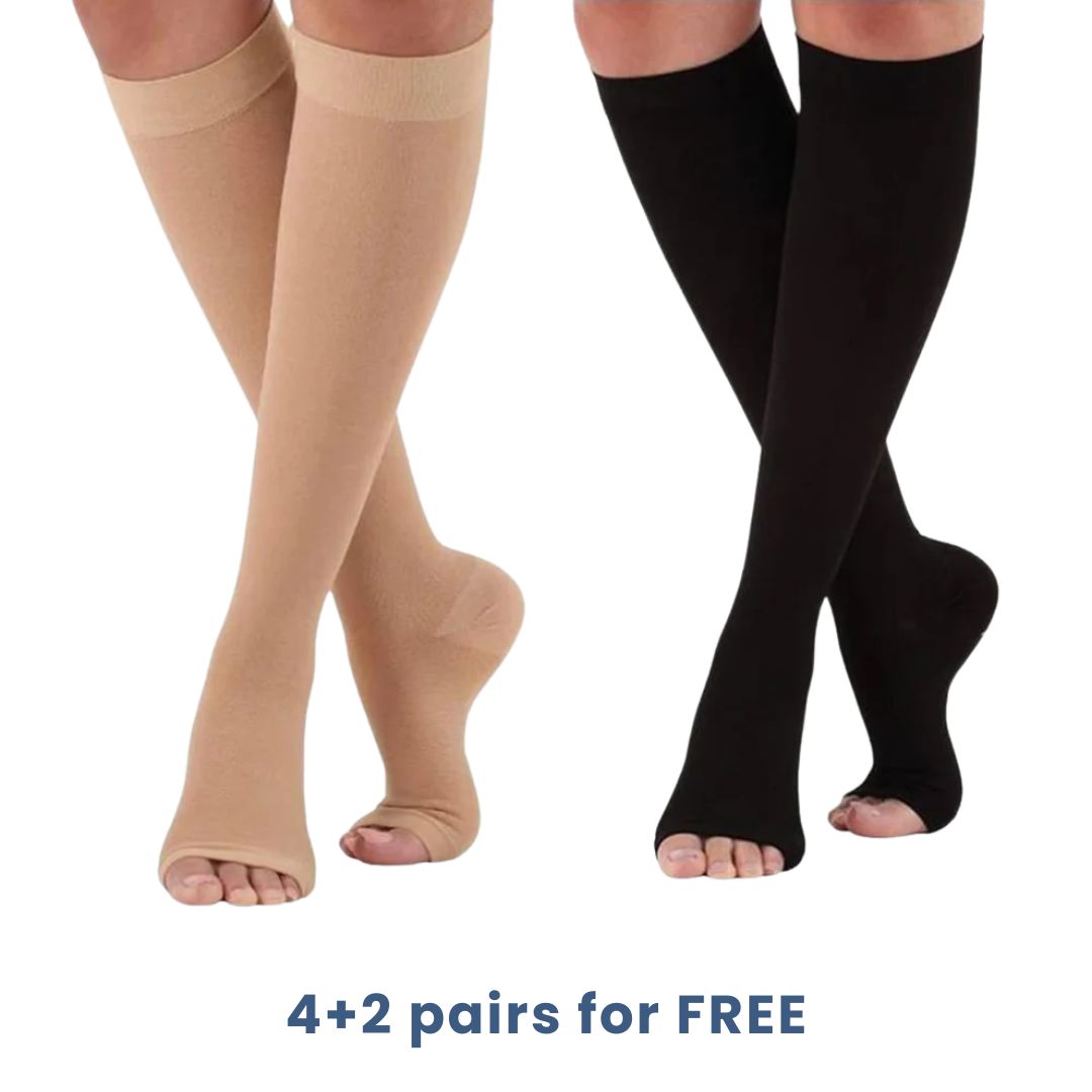 Graduated Compression Socks – Open-Toe Support for Better Blood Circulation