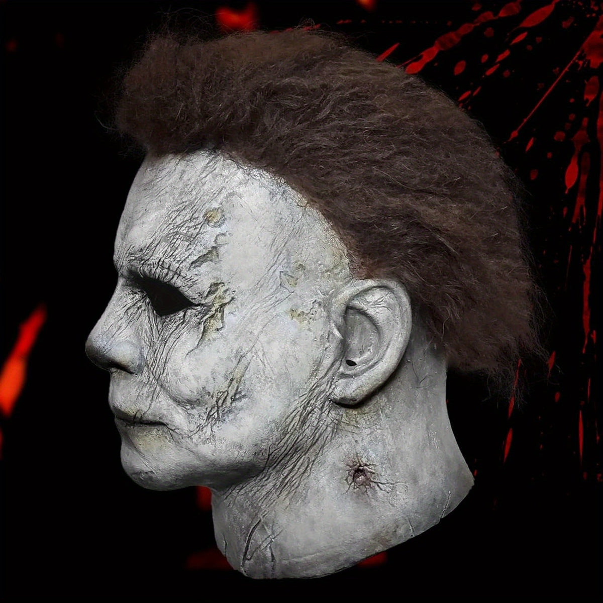 Halloween Horror Mask with Knife Set - Realistic Adult Costume