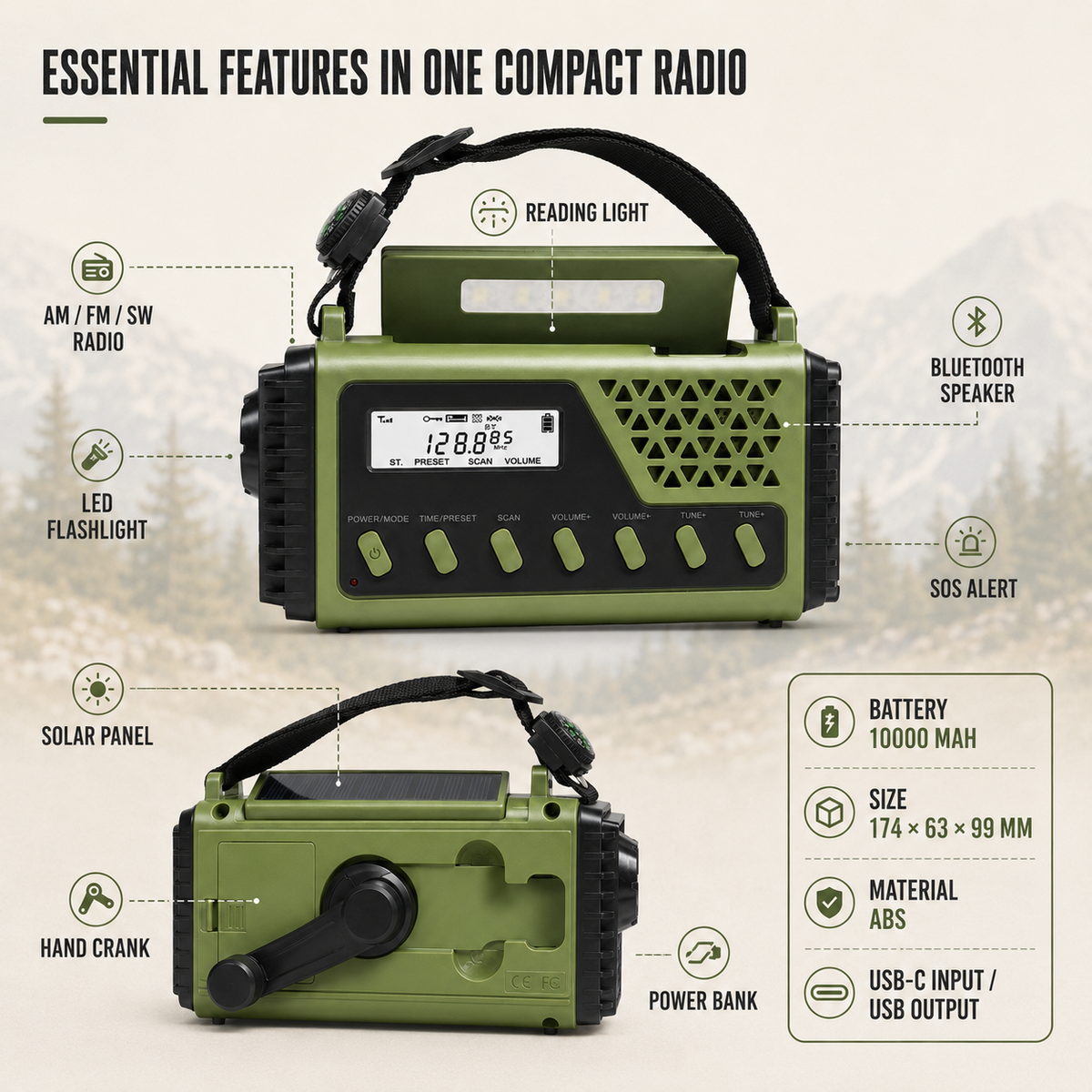 Hand Crank Emergency Radio