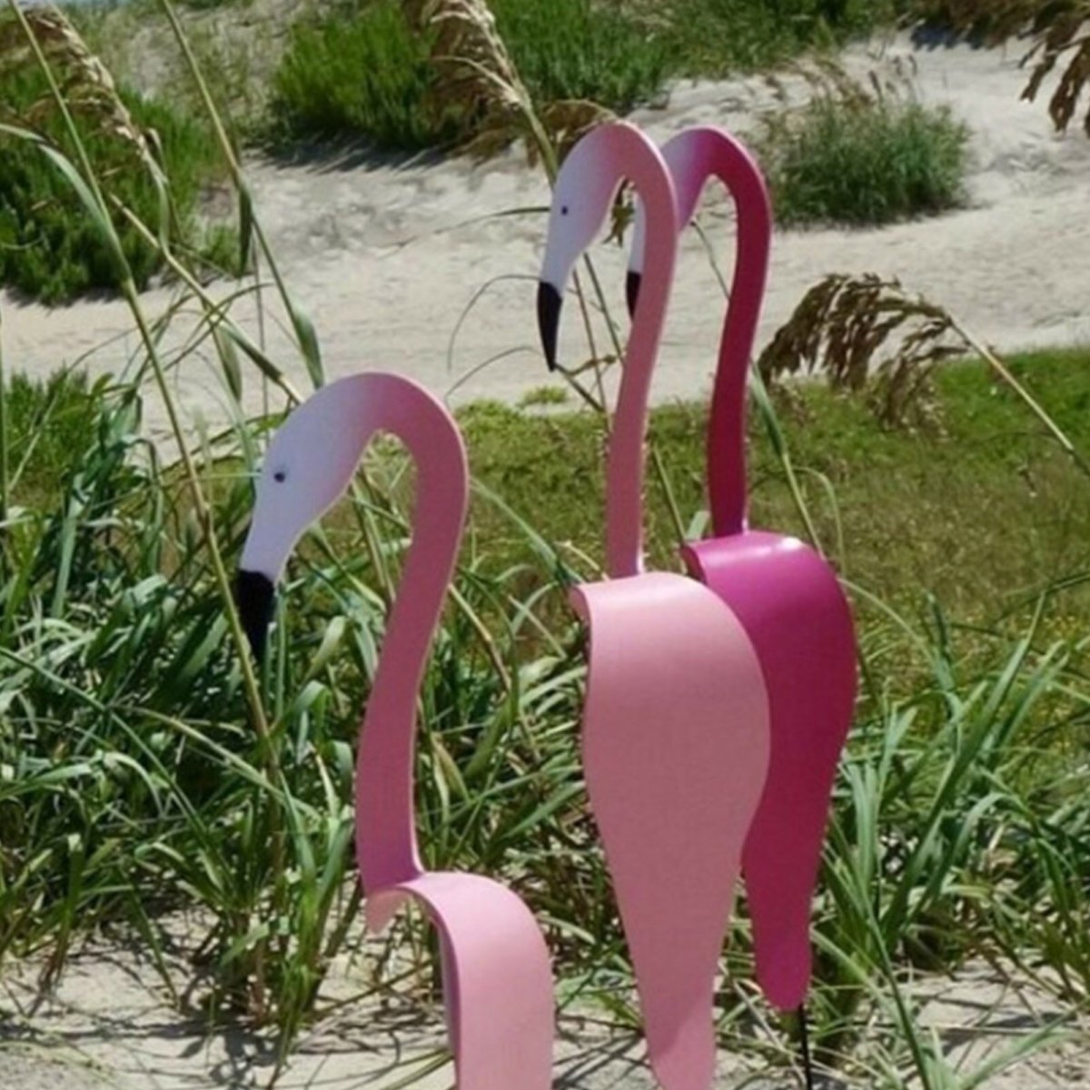 Handcrafted Aluminum Flamingo Garden Decor & Wind Indicator