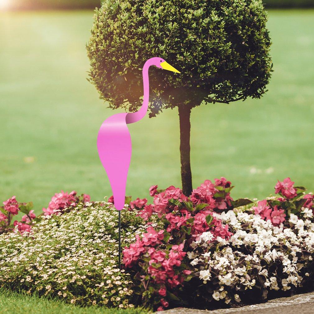 Handcrafted Aluminum Flamingo Garden Decor & Wind Indicator