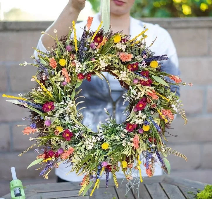 Handmade Texas Wildflower Wreath - Natural Decor