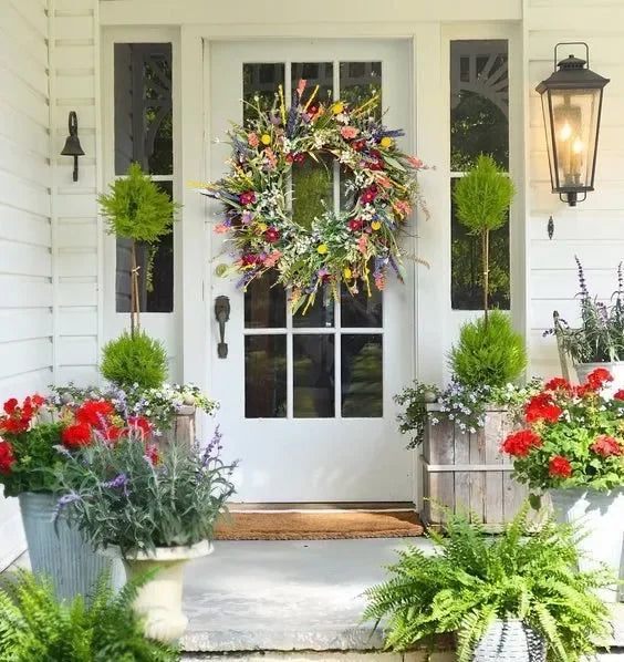 Handmade Texas Wildflower Wreath - Natural Decor