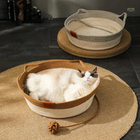 Handwoven Cotton Rope Cat Bed