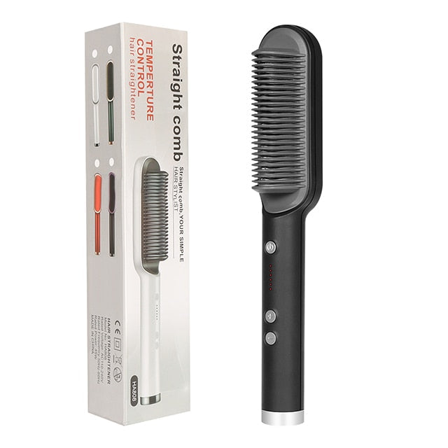 Heated Hair Straightener Brush and Comb