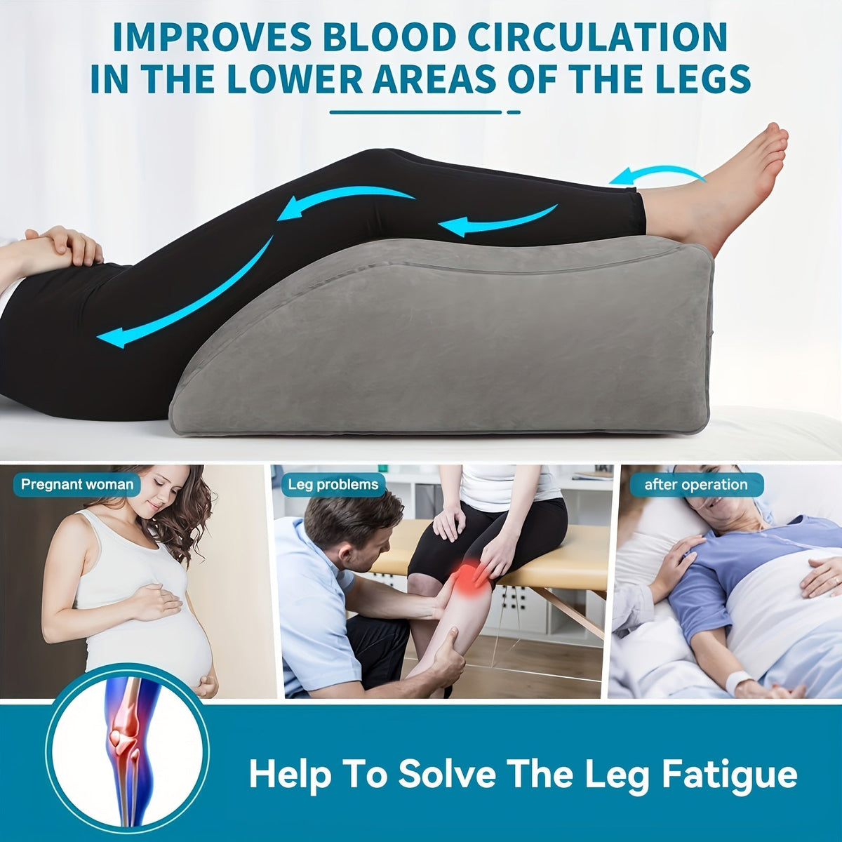 Inflatable Leg Elevation Pillow for Improved Blood Circulation, Ideal for Sleeping