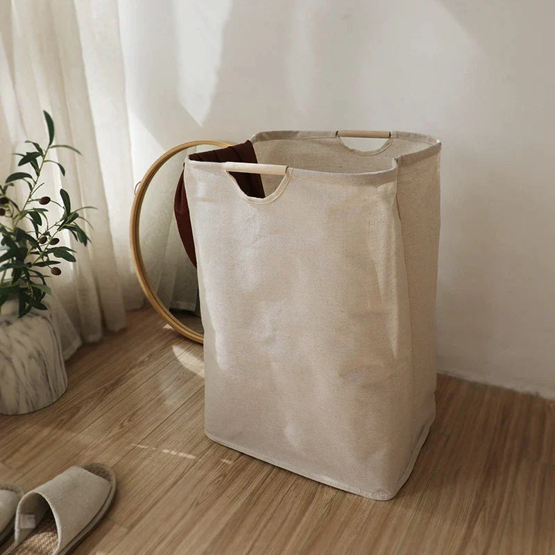 Japanese Cotton Linen Laundry Basket – Foldable Storage Basket