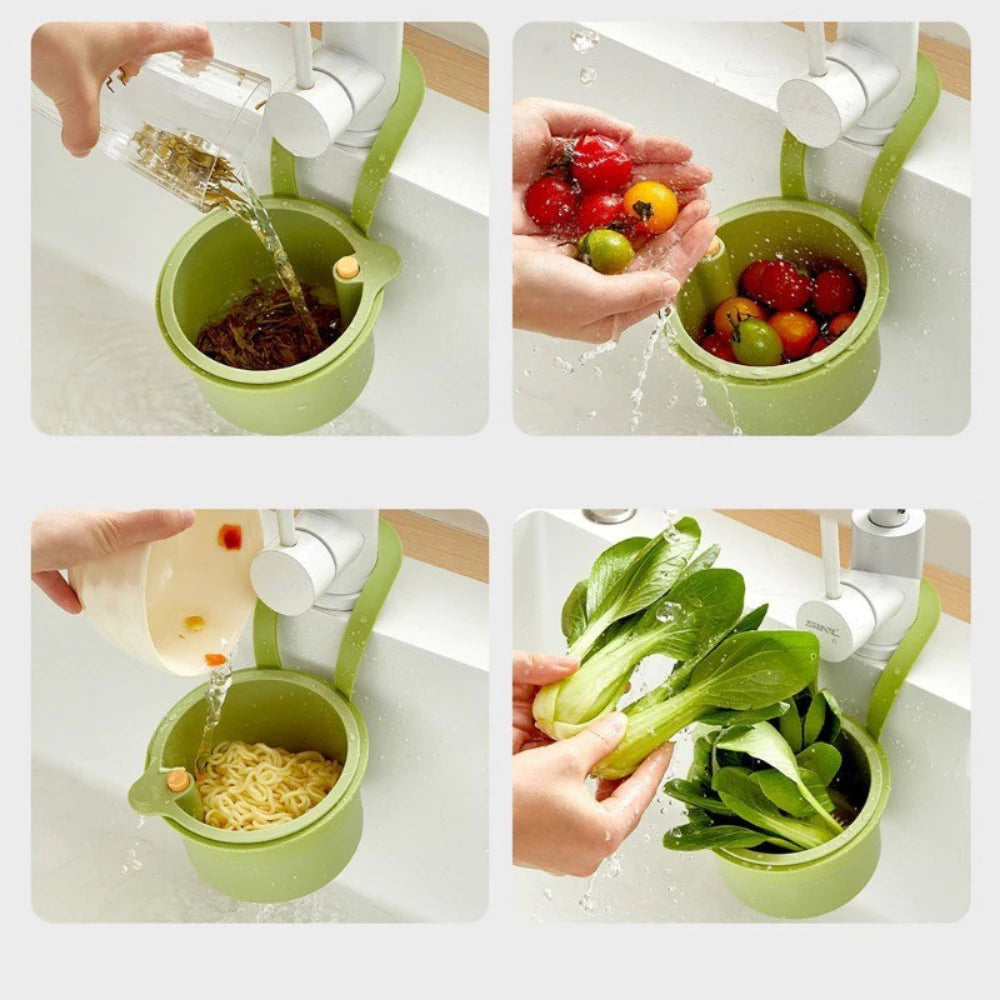 Kitchen Sink Drain Basket with Odor Control and Easy Waste Disposal