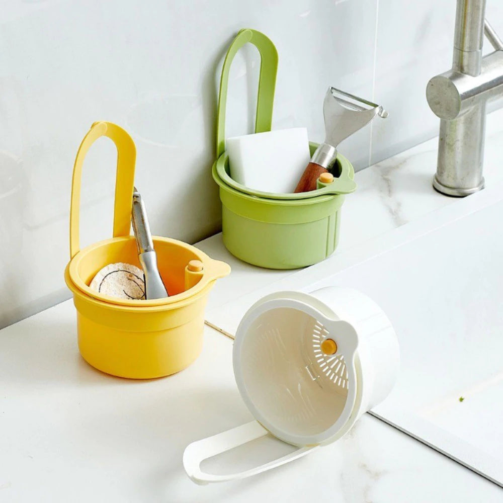 Kitchen Sink Drain Basket with Odor Control and Easy Waste Disposal