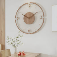 Large Modern Wall Clock with Silent Mechanism – Natural Wood Design for Stylish Interiors