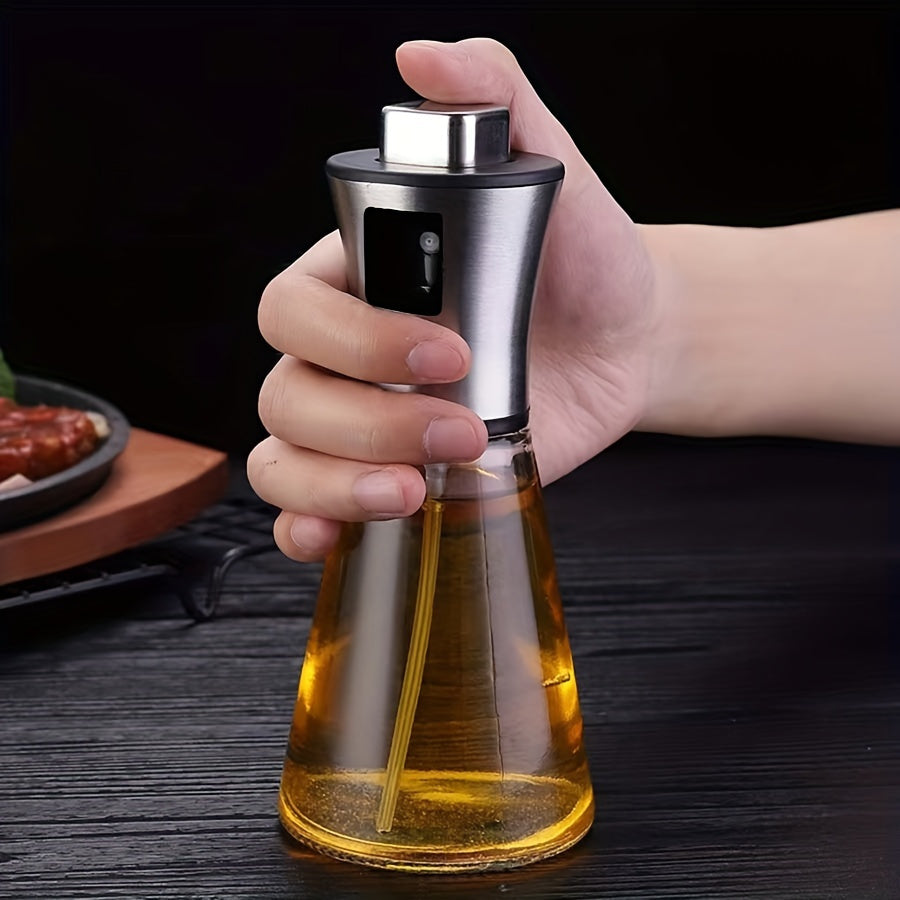 Large Oil Spray Bottle – Glass and 304 Stainless Steel Pressurized Container, BPA-Free