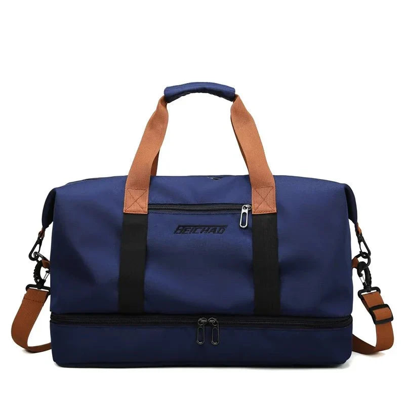 Lightweight Gym & Travel Duffel Bag with Shoe Compartment and Wet-Dry Separation