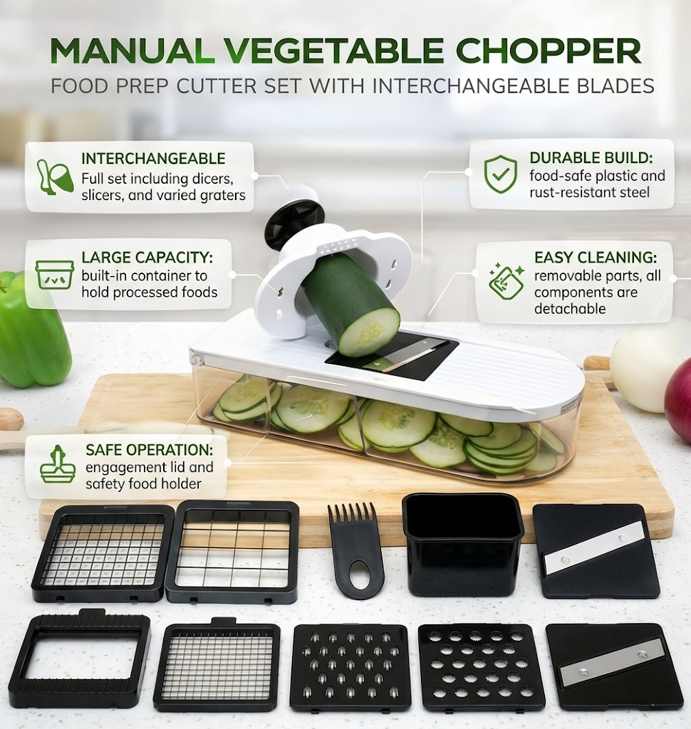 Manual Food Prep Slicer and Vegetable Chopper Set