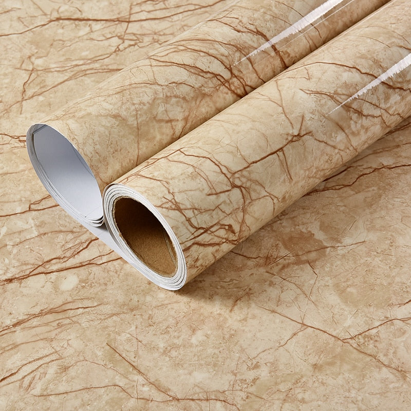 Marble-Look Surface Wrap - Waterproof and Oilproof Decorative Film
