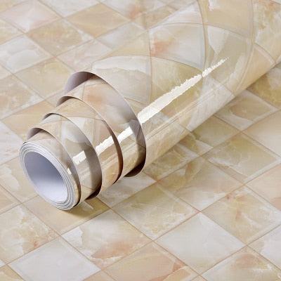 Marble-Look Surface Wrap - Waterproof and Oilproof Decorative Film