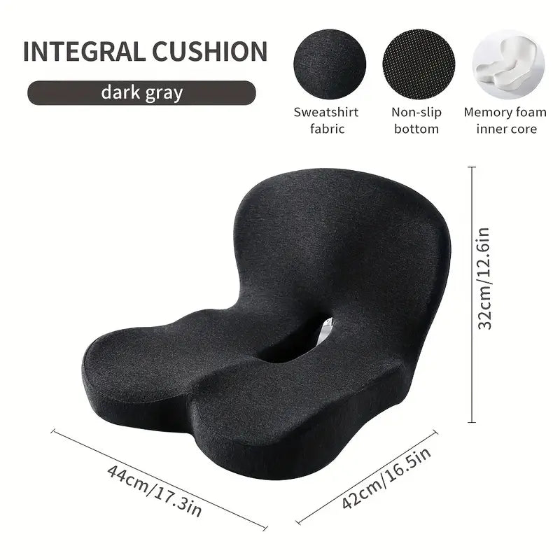 Memory Foam Backrest and Seat Cushion - Lumbar and Buttock Support