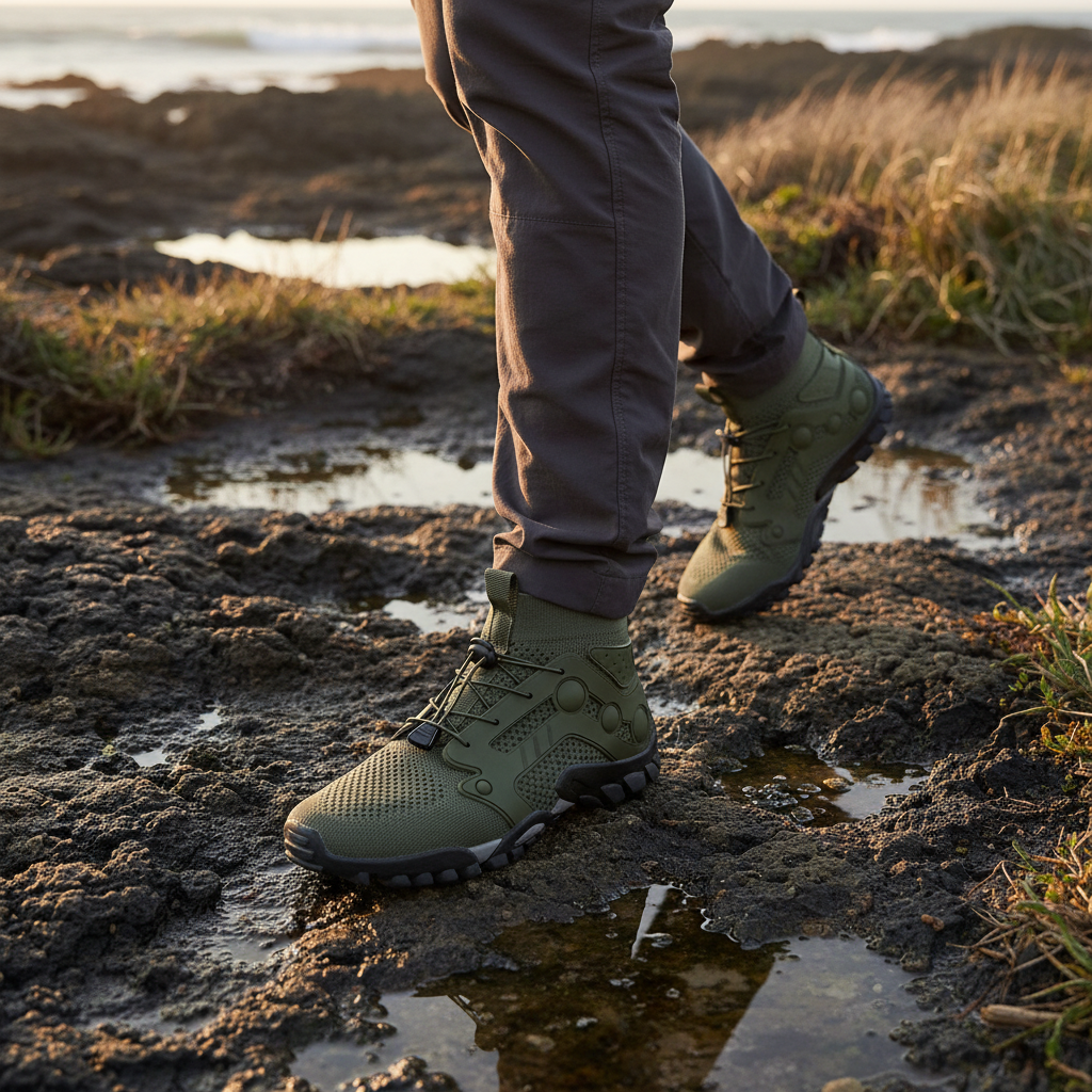 Men's Barefoot High-Top Walking Shoes for Trail & Comfort